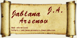 Jablana Arsenov vizit kartica